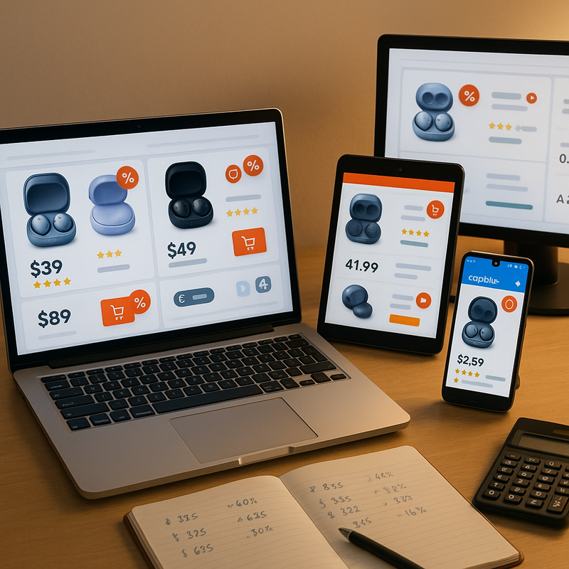 Verschillende Galaxy Buds modellen met hun huidige sale prijzen