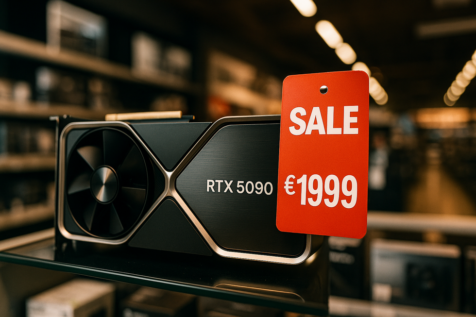Nvidia RTX 5090 grafische kaart met sale prijskaartje