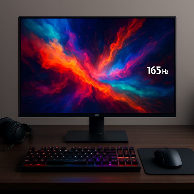 Gamingmonitor met OLED scherm en hoge verversingssnelheid, moderne gaming setup