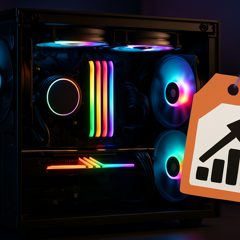 Modern gaming PC met RGB RAM en koelers, met focus op hogere kosten door toenemende geheugenprijzen